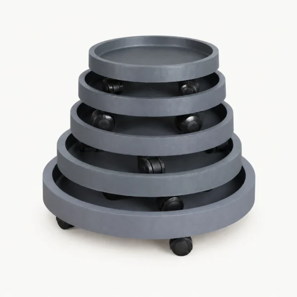 灰色帶輪底盆 / Grey wheeled drip tray｜完整外形 / Full product view