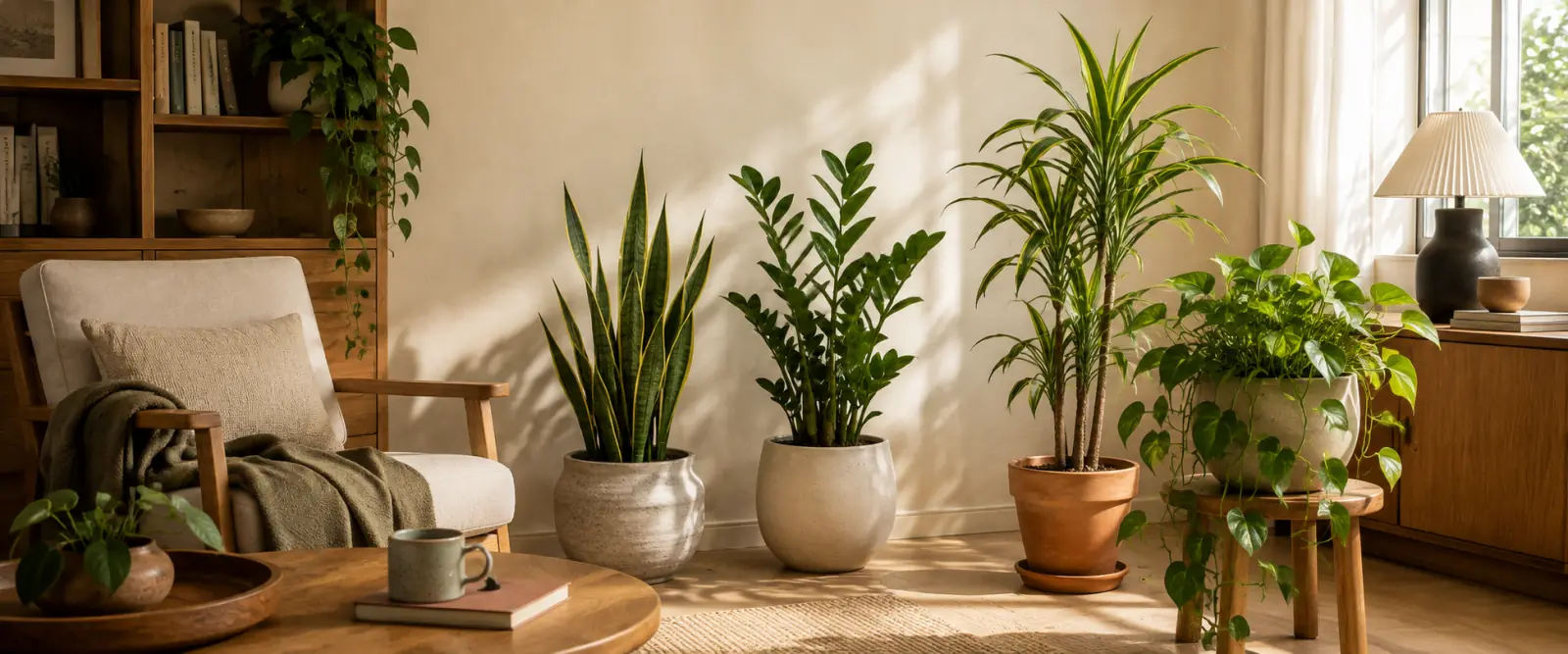 暖木家居中的易打理植物組合場景效果圖